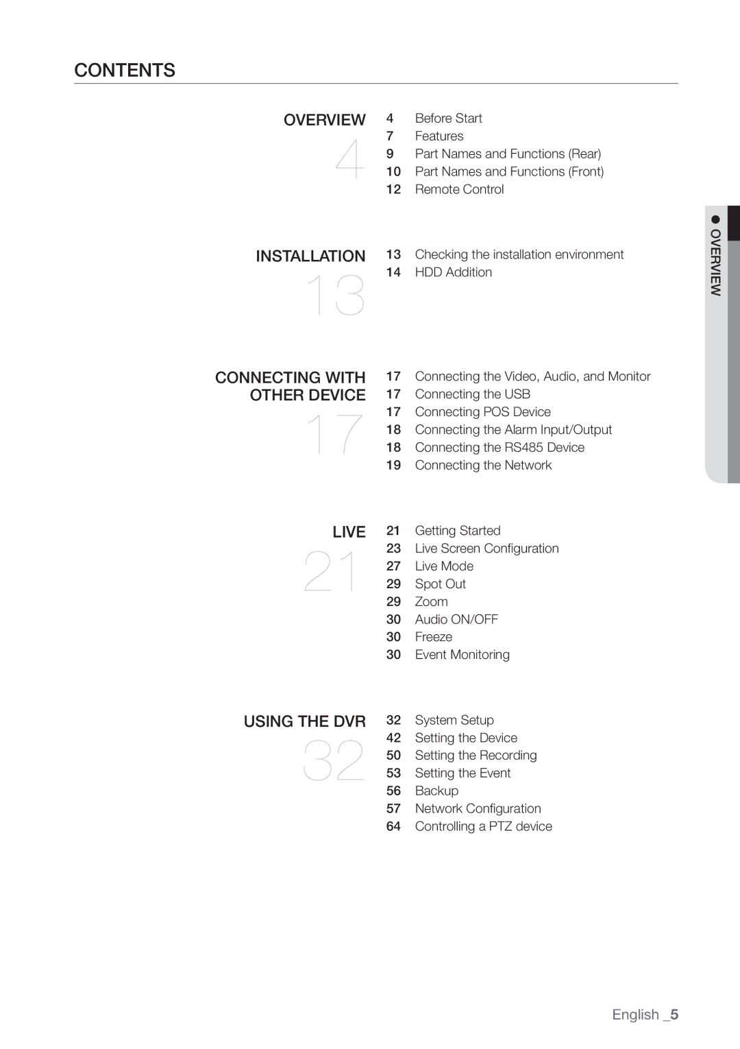 Samsung SRD470D500 user manual Contents 