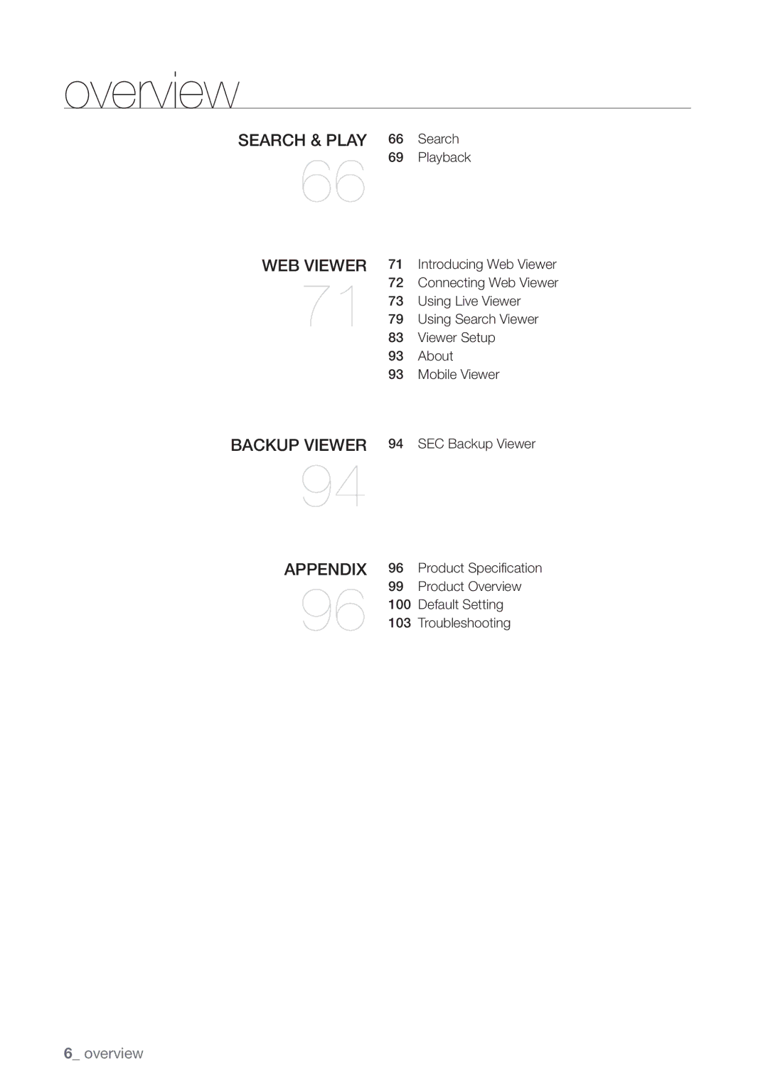 Samsung SRD470D500 user manual Playback, Using Live Viewer, Using Search Viewer, Viewer Setup, About, Mobile Viewer 