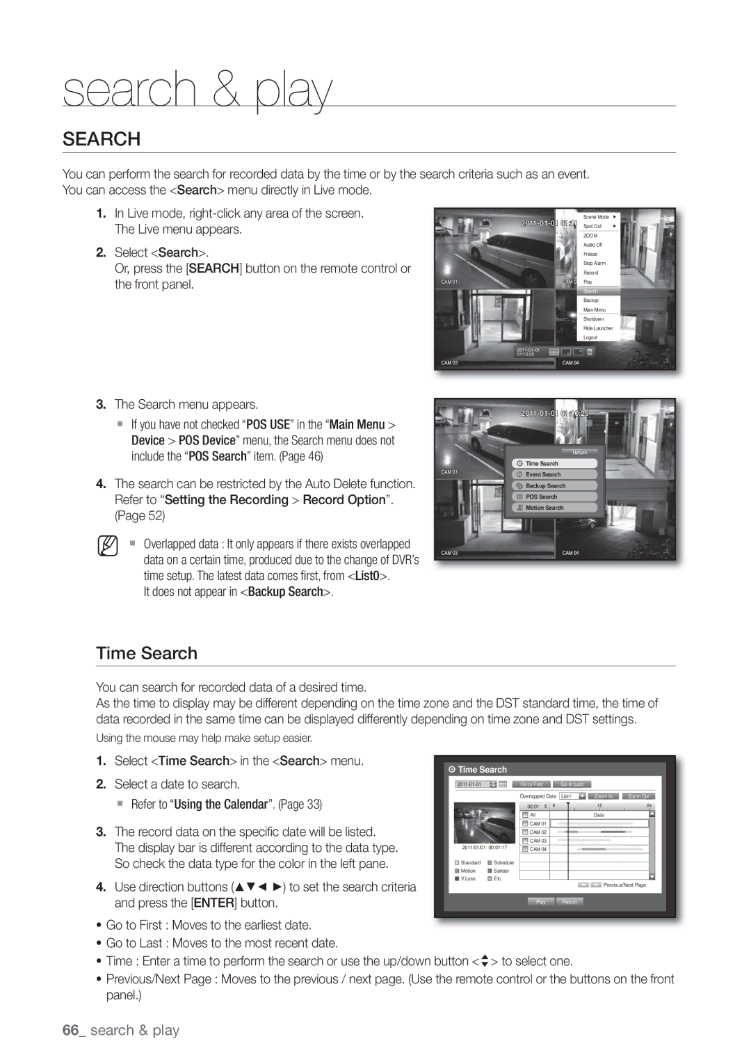 Samsung SRD470D500 user manual Time Search 