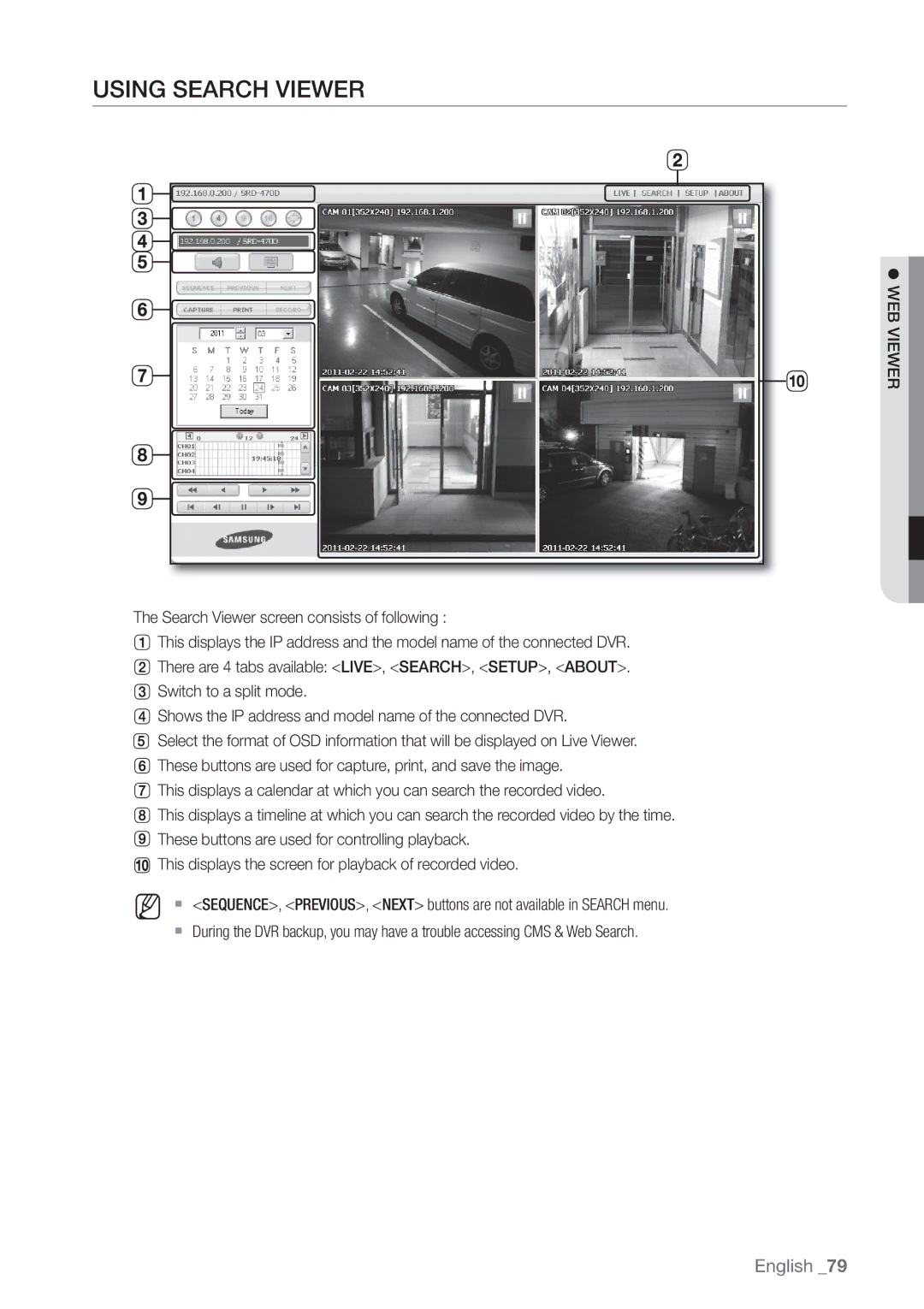 Samsung SRD470D500 user manual Using Search Viewer 