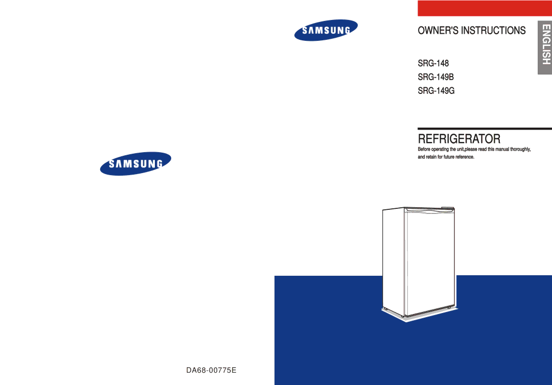 Samsung SRG-149G manual Retain for future reference, Before operating the unit,please read this manual thoroughly 