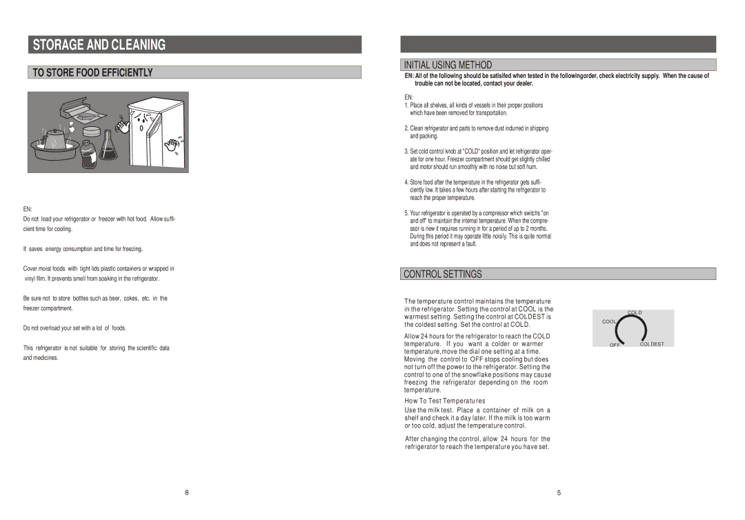 Samsung SRG-149B, SRG-149G manual Storage and Cleaning, To Store Food Efficiently 