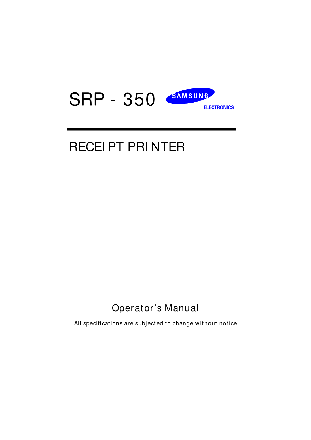 Samsung SRP - 350 specifications Srp 