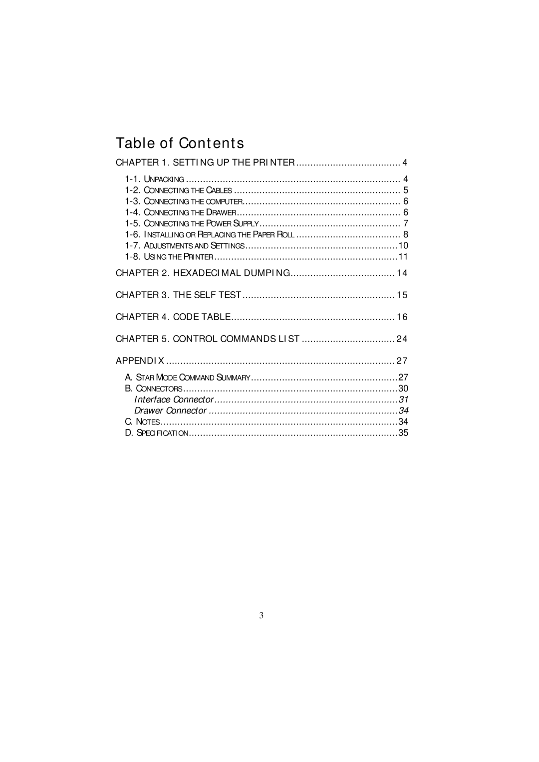 Samsung SRP - 350 specifications Table of Contents 