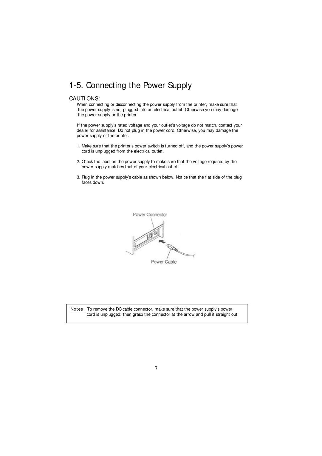 Samsung SRP - 350 specifications Connecting the Power Supply 