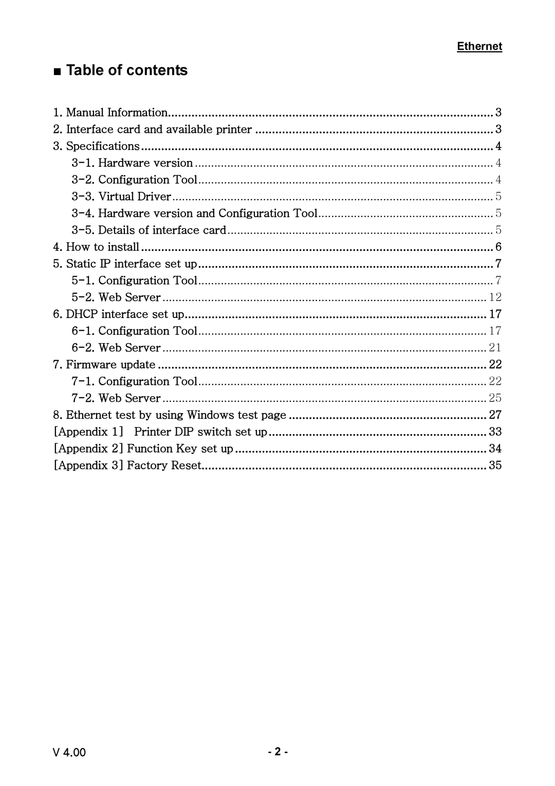 Samsung SRP-350plus, SRP-275, SRP-770 / 770II, SLP-T400, SRP-370 / 372 user manual Table of contents 