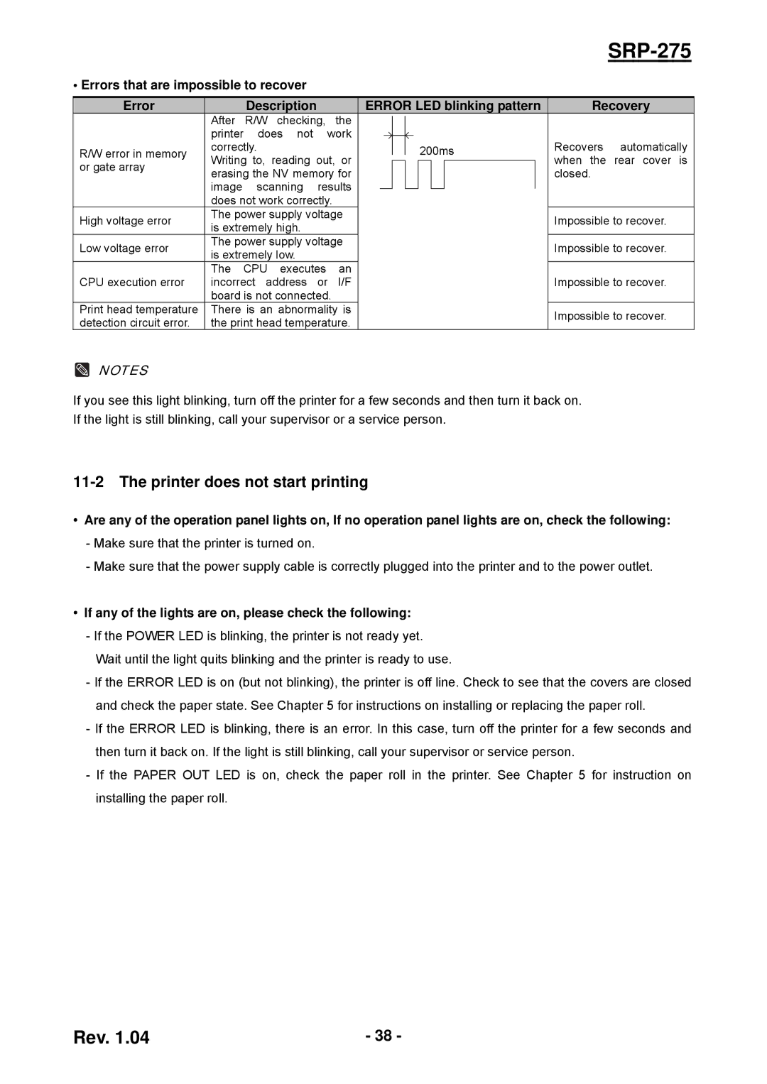 Samsung SRP-275 user manual Printer does not start printing, If any of the lights are on, please check the following 