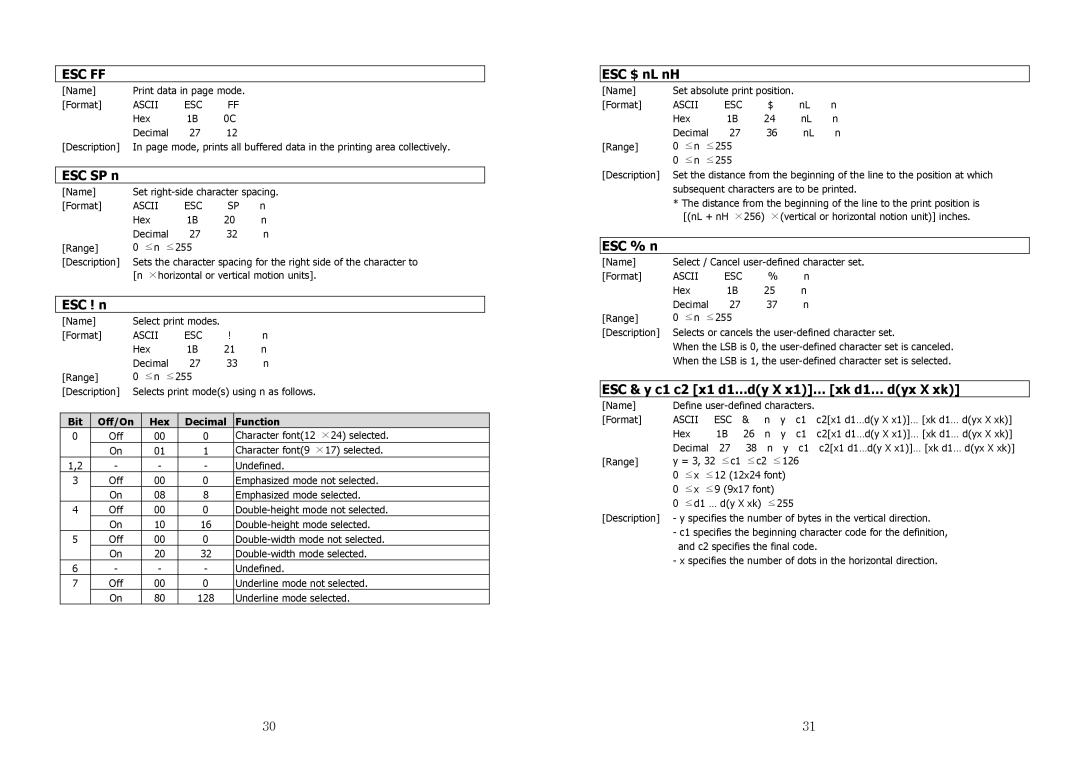 Samsung SRP-350 specifications Esc Ff 