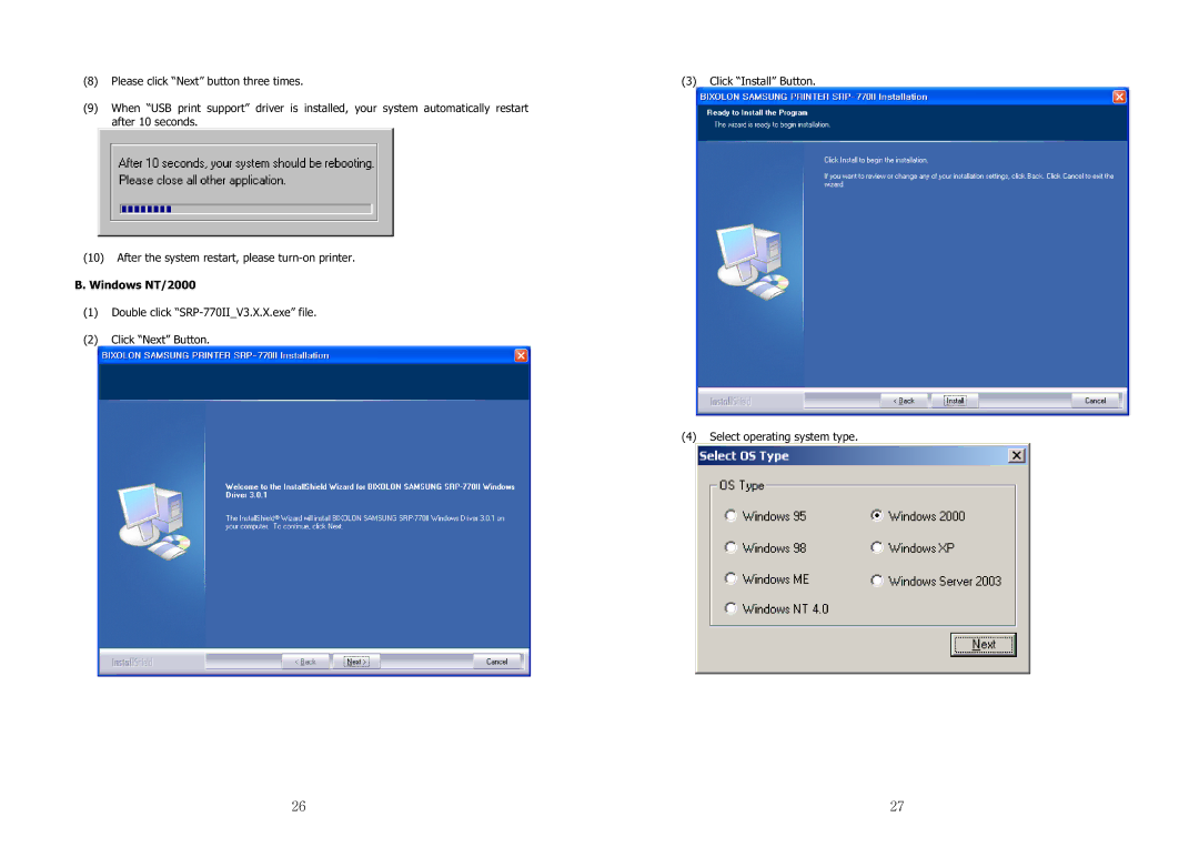 Samsung SRP-770II user manual ڍڑٻ, Windows NT/2000 