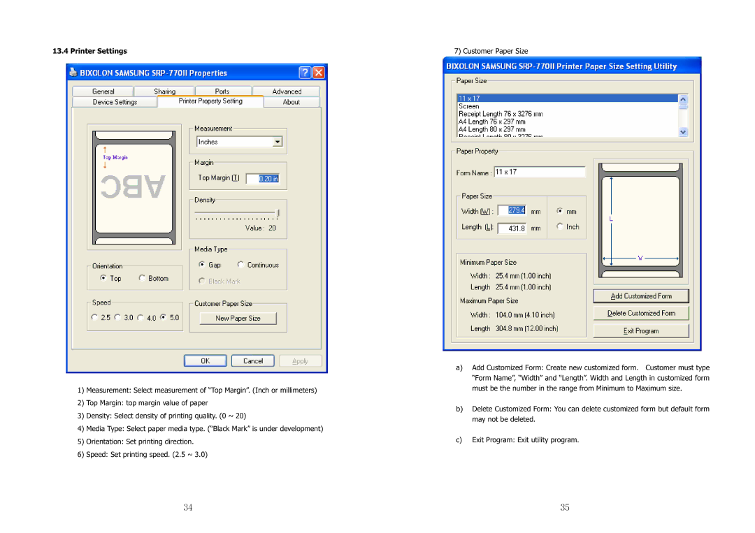 Samsung SRP-770II user manual ڎڏٻ, Printer Settings 