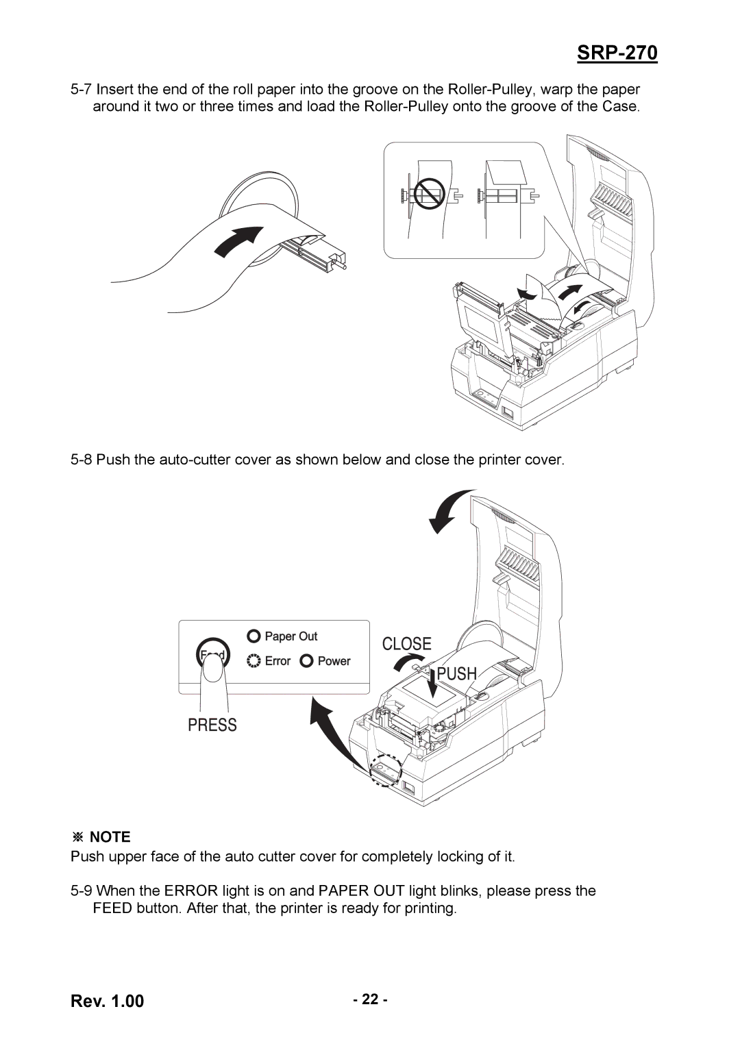 Samsung SRP270AP, SRP270CPG user manual ※ Note 