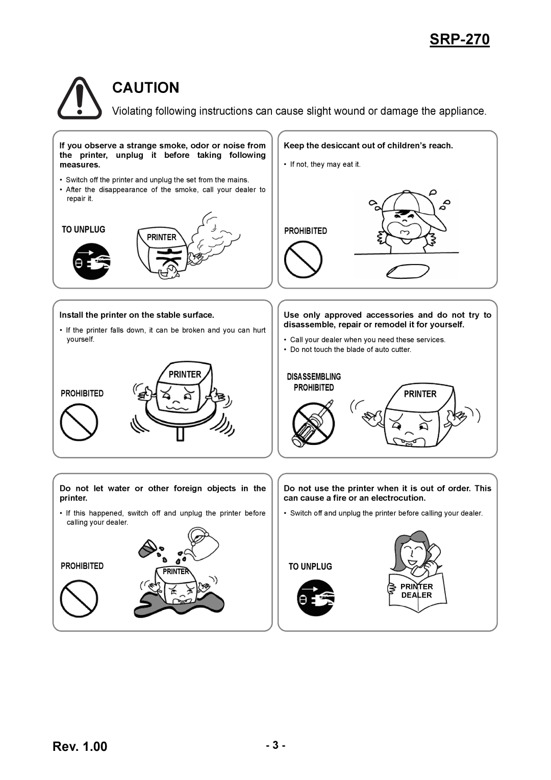 Samsung SRP270CPG, SRP270AP user manual SRP-270, To Unplug 