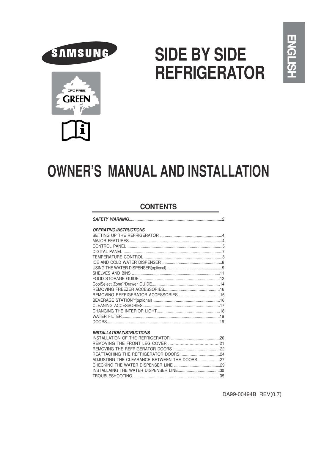 Samsung SRS620DW owner manual Side by Side 