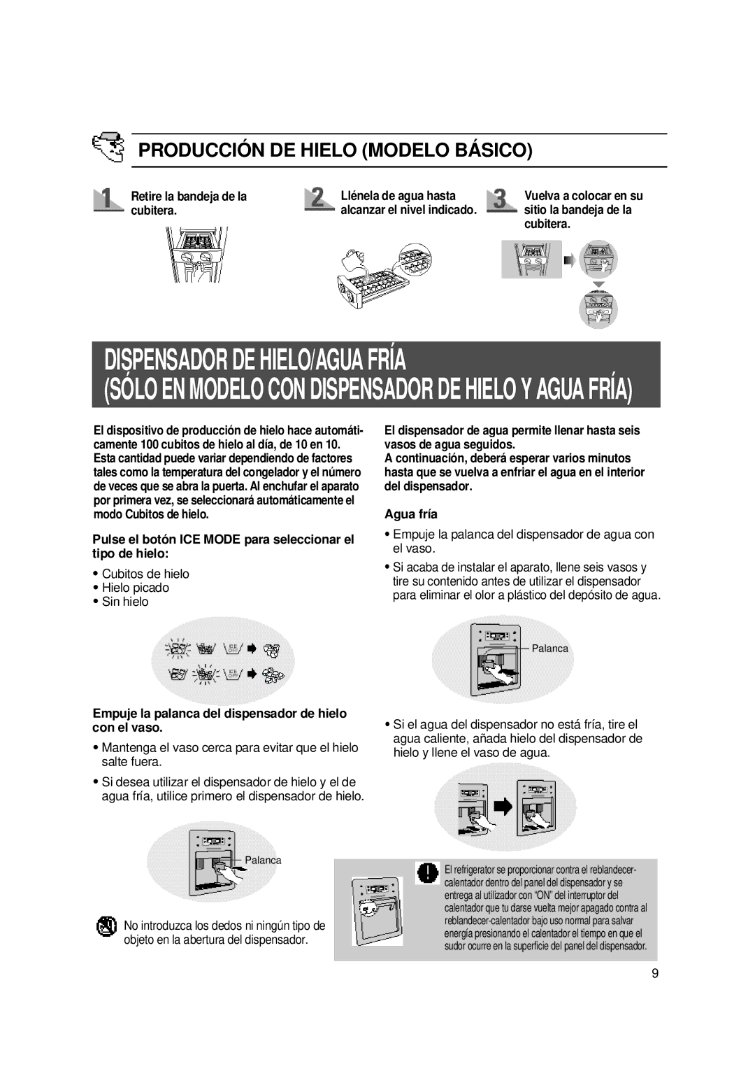 Samsung SS20ZB1/ELT, SS20WG1/XEF, SS20WG1/AMF, SS20XM2/XEU Dispensador DE HIELO/AGUA Fría, Producción DE Hielo Modelo Básico 