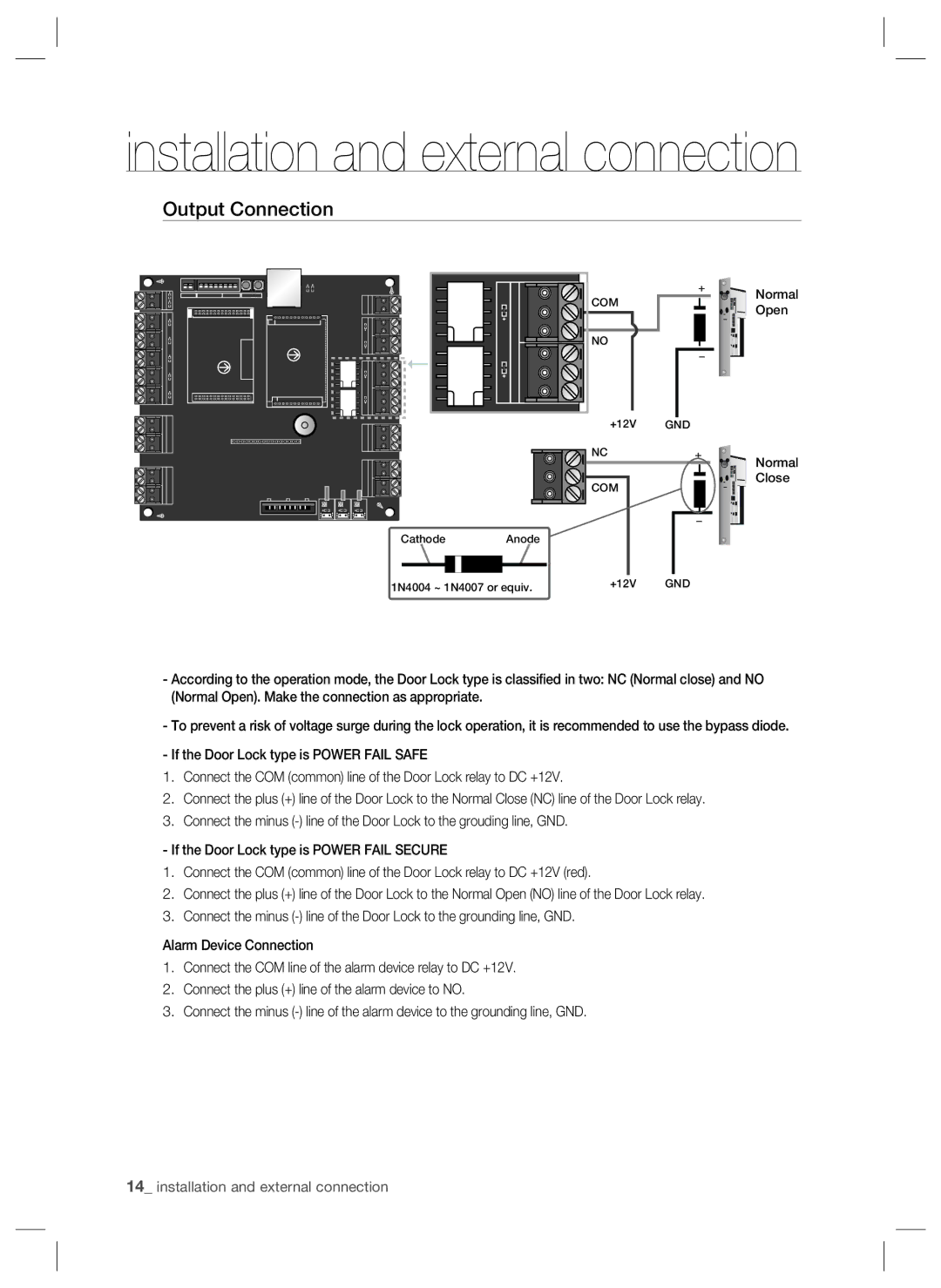 Samsung SSA-P102T user manual Output Connection 