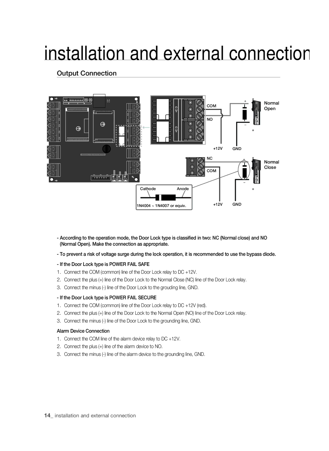 Samsung SSA-P102T/EXP manual Output Connection 