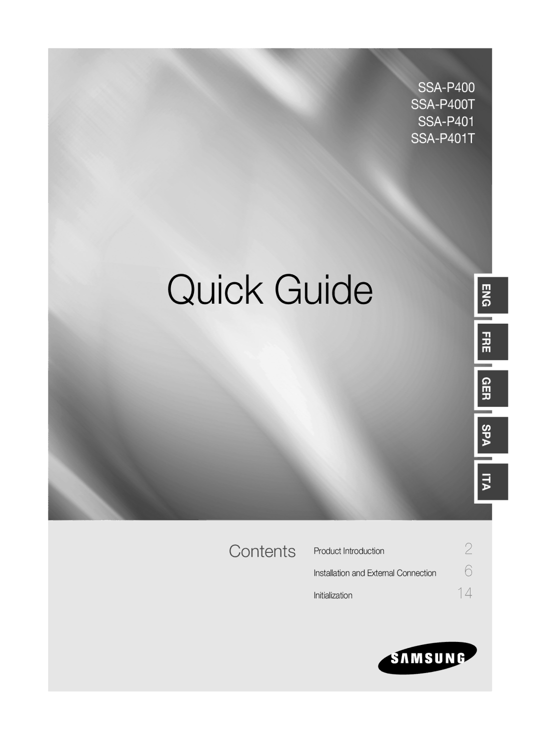 Samsung SSA-P400T/EXP, SSA-P400/EXP manual Quick Guide 