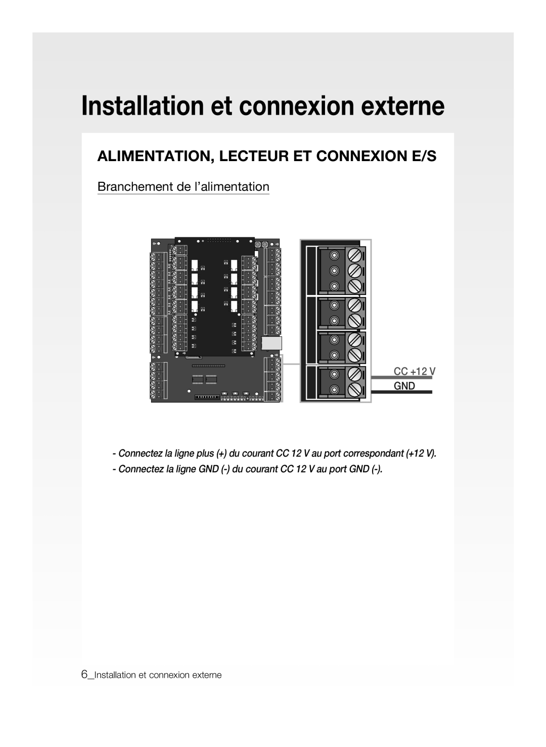 Samsung SSA-P400/EXP, SSA-P400T/EXP manual Installation et connexion externe, ALIMENTATION, Lecteur ET Connexion E/S 