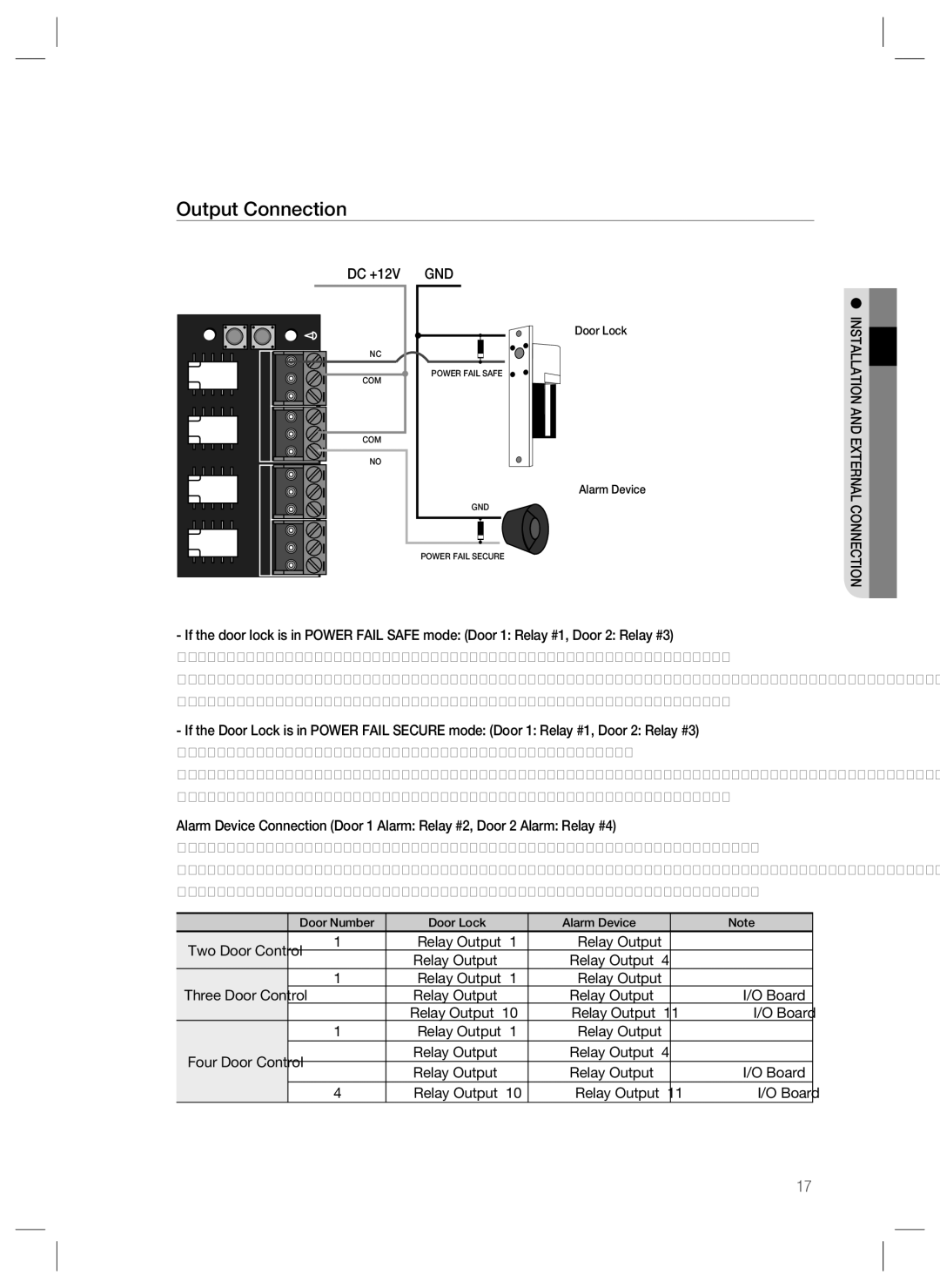 Samsung SSA-P401T, SSA-P400T user manual Output Connection, DC +12V GND 