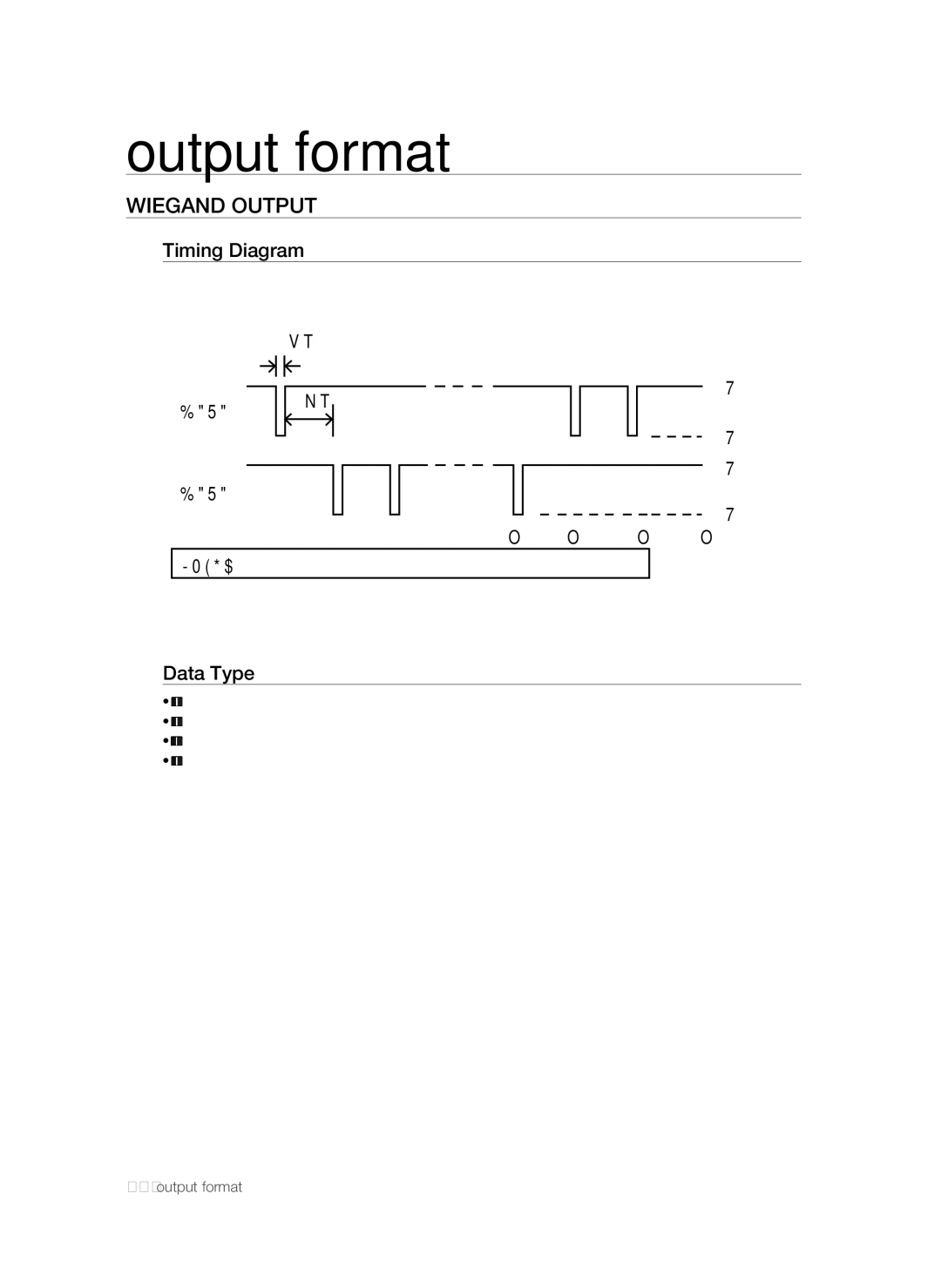 Samsung SSA-R1000/EXP manual Output format, Wiegand Output 