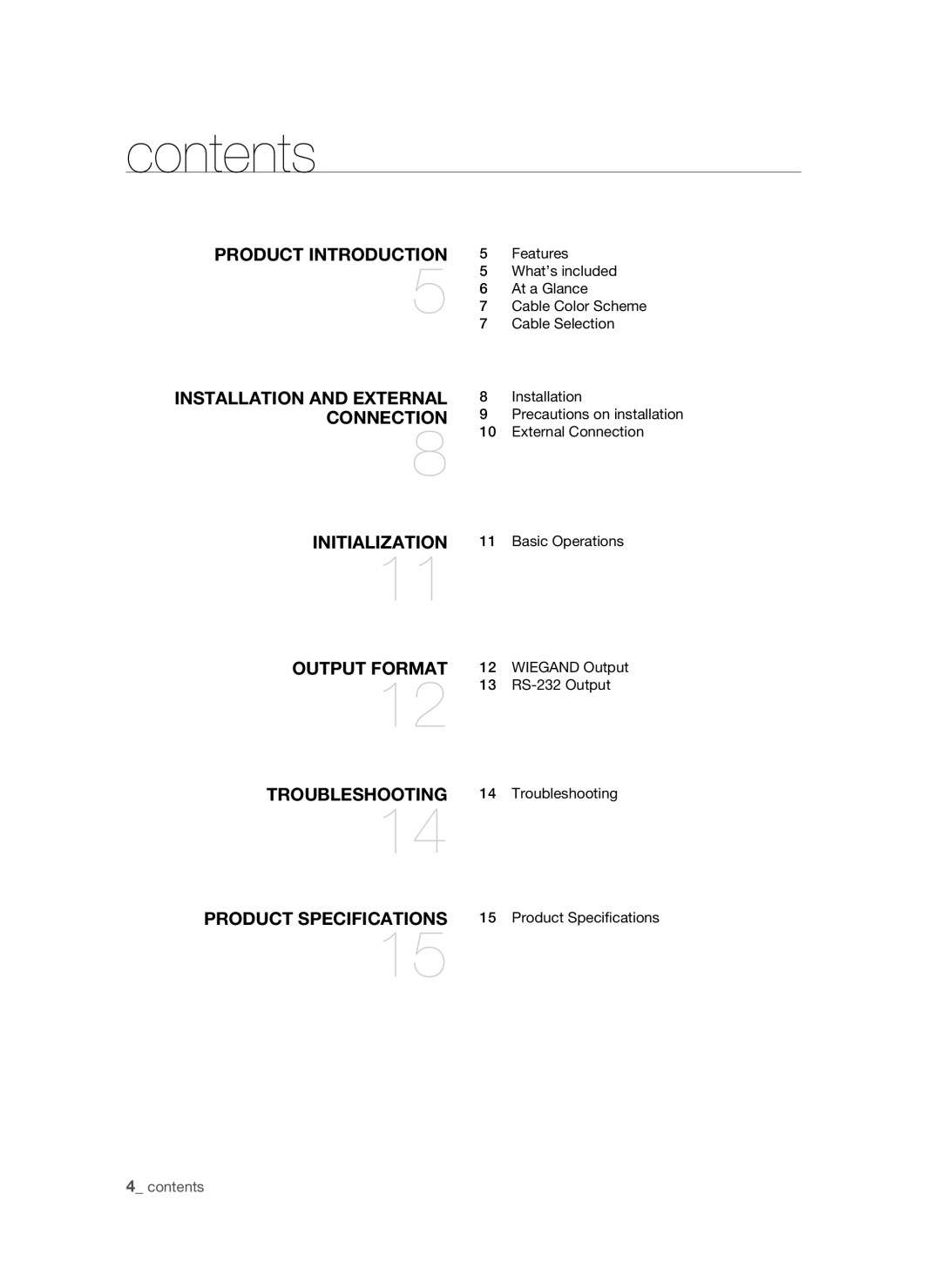 Samsung SSA-R1000/EXP manual Contents 