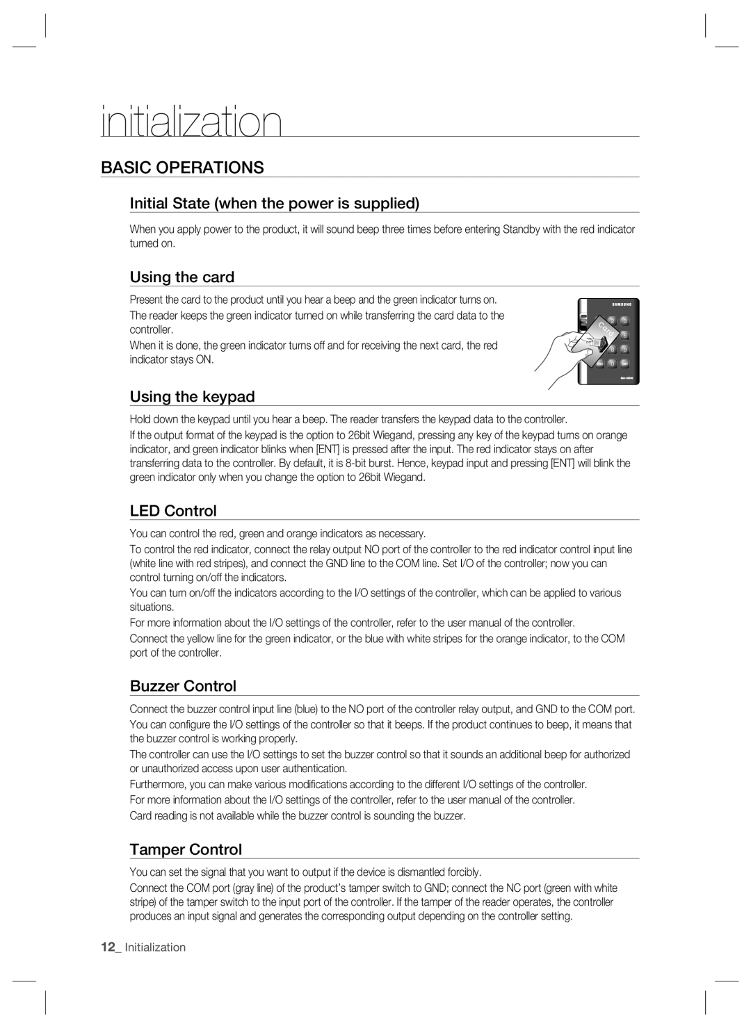 Samsung SSA-R2001 user manual Basic Operations 