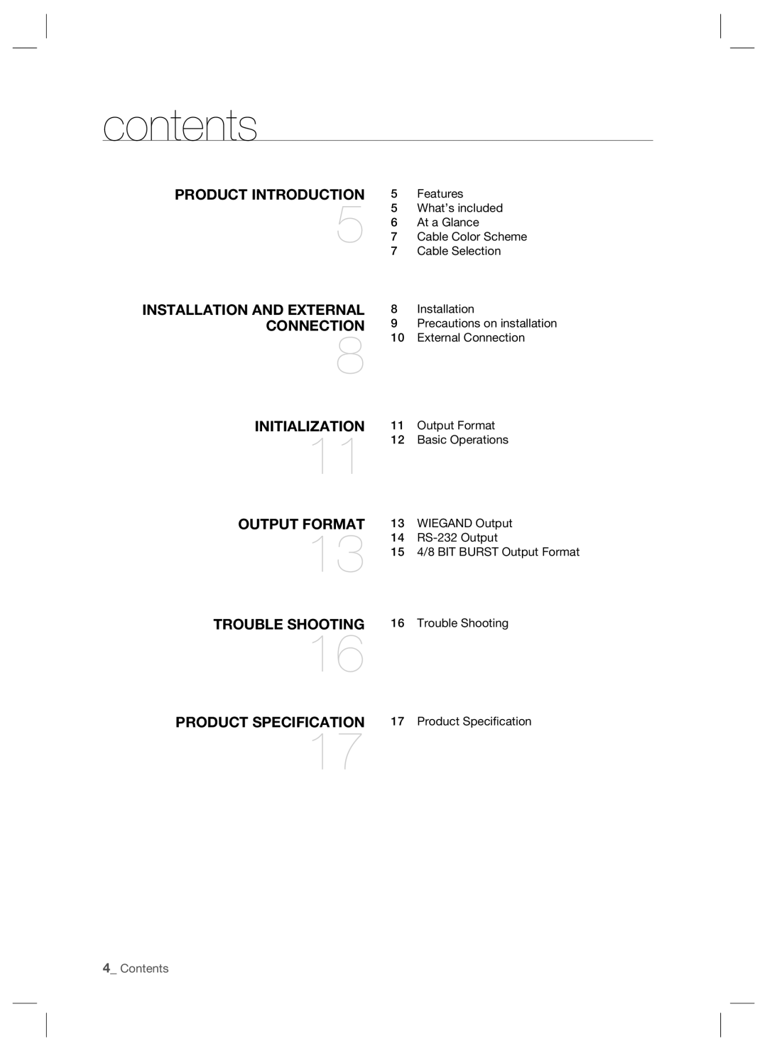 Samsung SSA-R2001 user manual Contents 