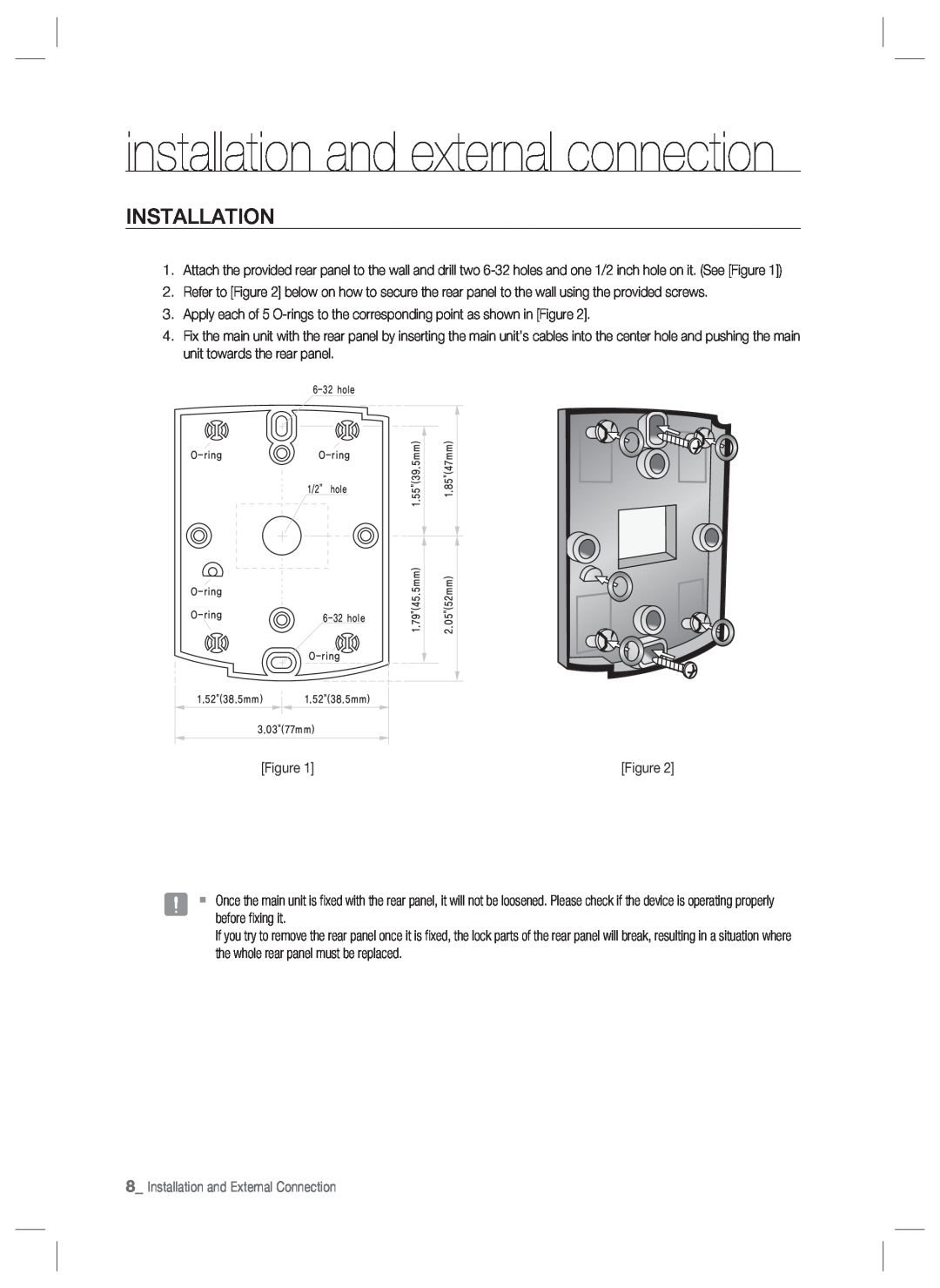 Samsung SSA-R2001 user manual installation and external connection, Installation and External Connection 
