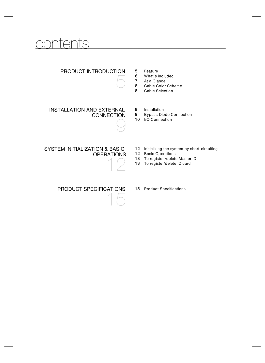 Samsung SSA-S1000 user manual Contents 