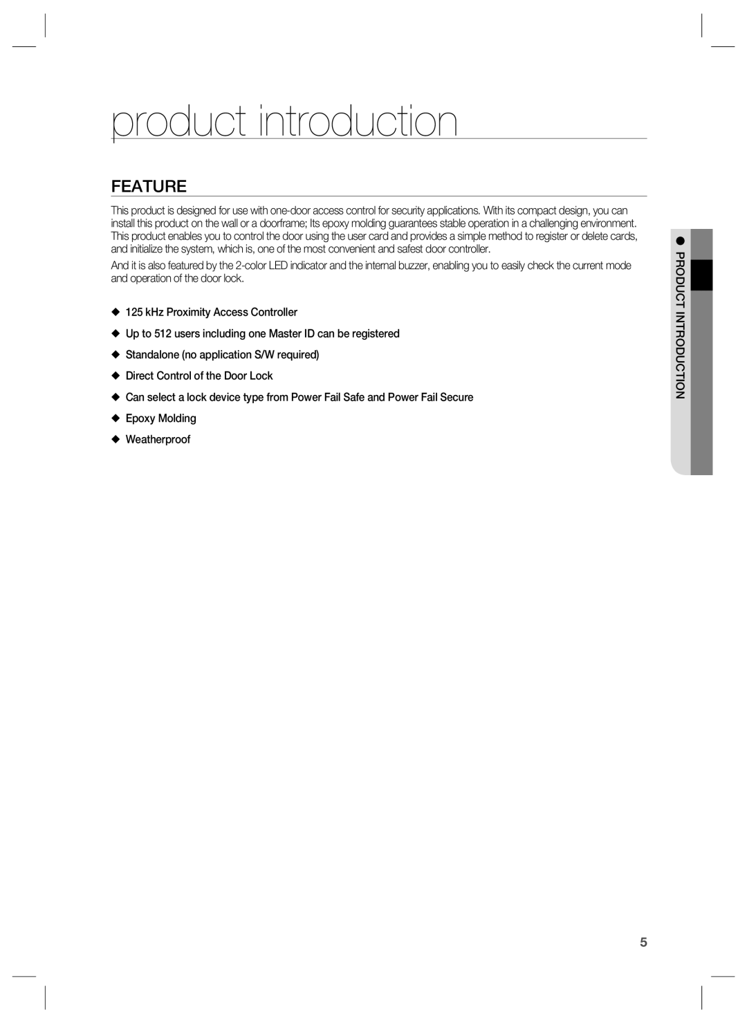 Samsung SSA-S1000 user manual Product introduction, Feature 