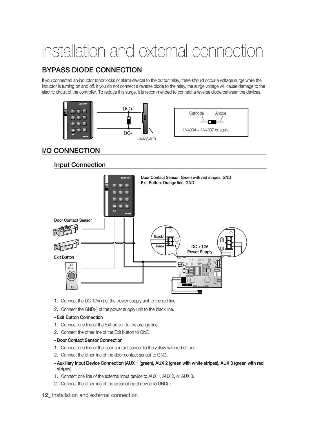 Samsung SSA-S2000/EXP manual Bypass Diode Connection 