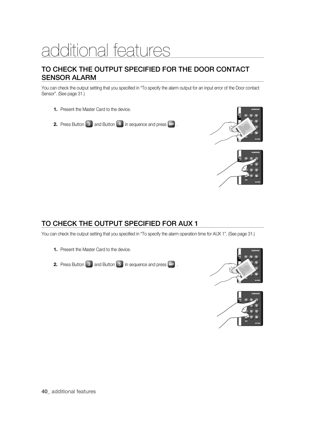 Samsung SSA-S2000/EXP manual To Check the Output Specified for AUX 