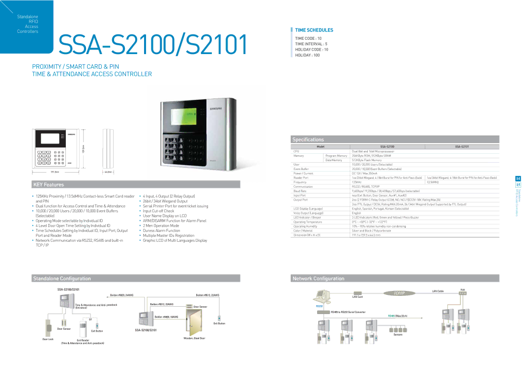 Samsung SSA-S2101 specifications SSA-S2100/S2101, KEY Features, Specifications, Cpu 