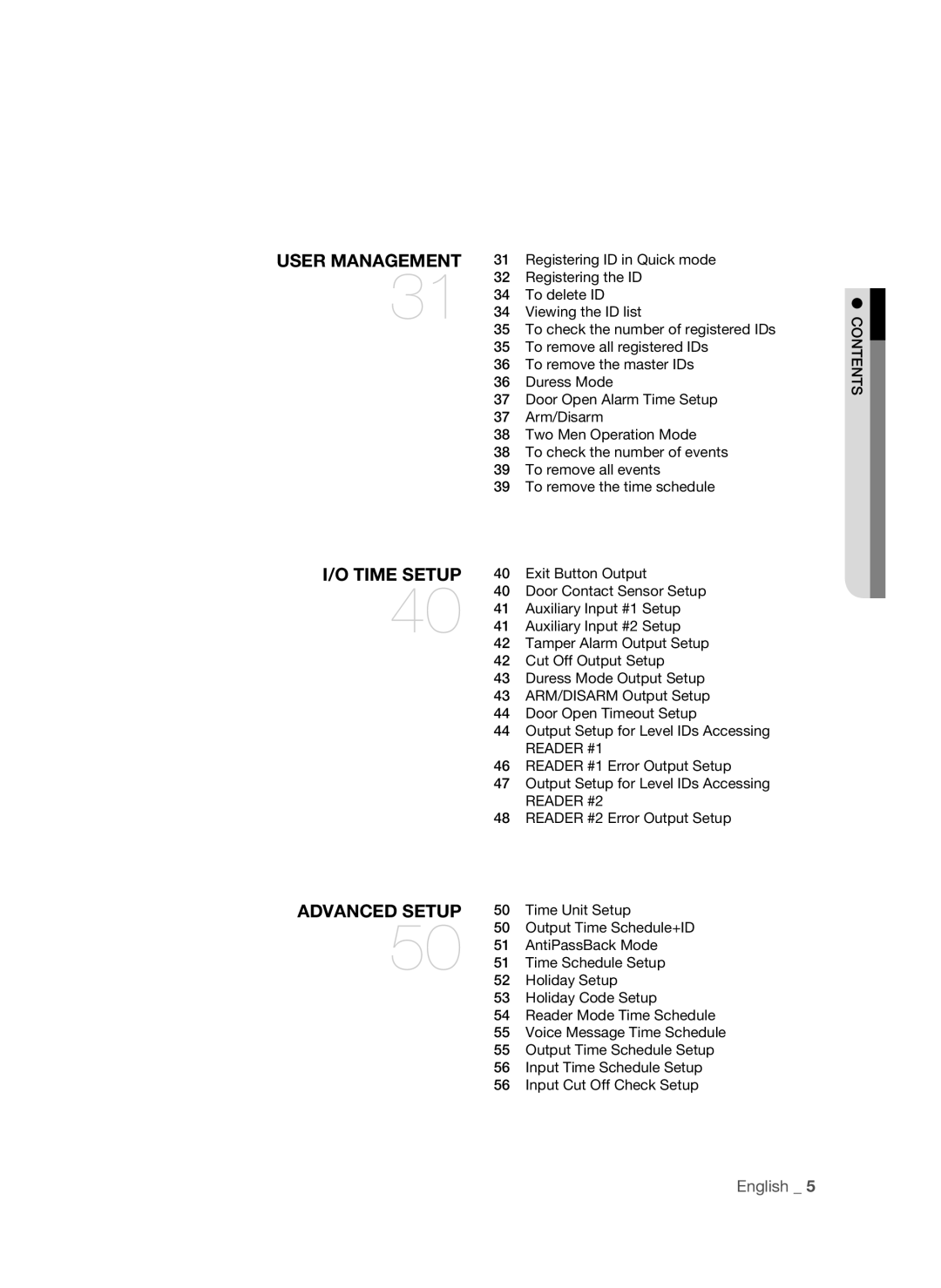 Samsung SSA-S2100/EXP manual Contents 