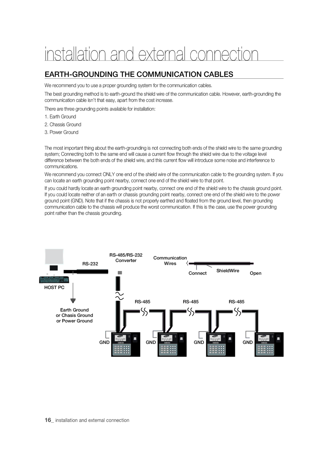 Samsung SSA-S3010/EXP manual EARTH-GROUNDING the Communication Cables 