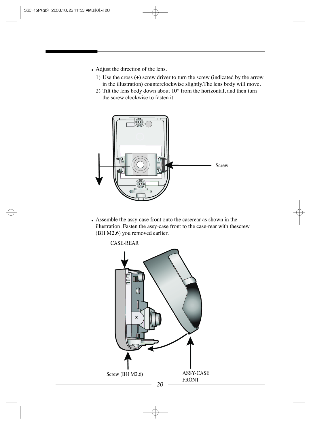 Samsung SSC-12P manual Front 