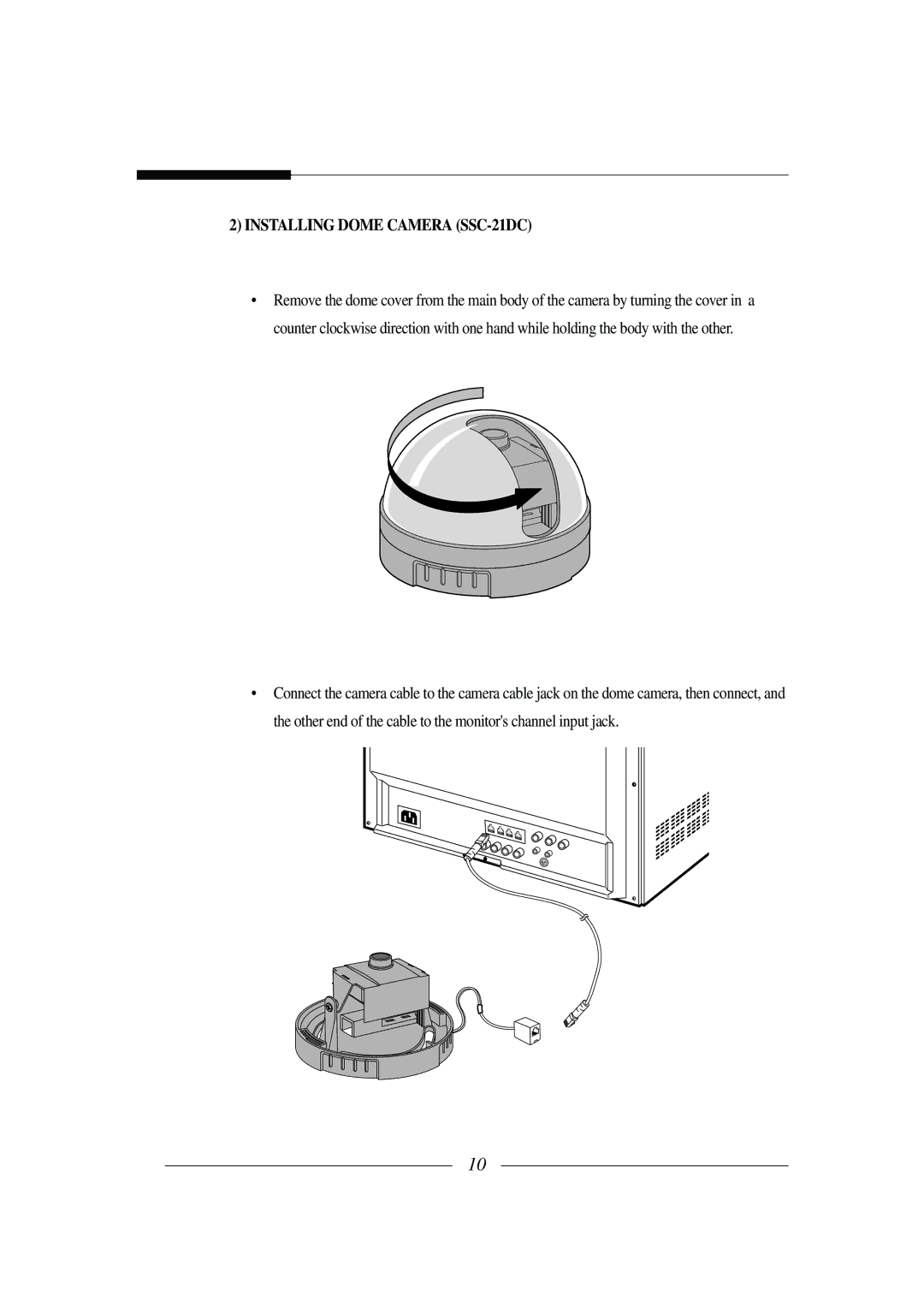 Samsung installation manual Installing Dome Camera SSC-21DC 