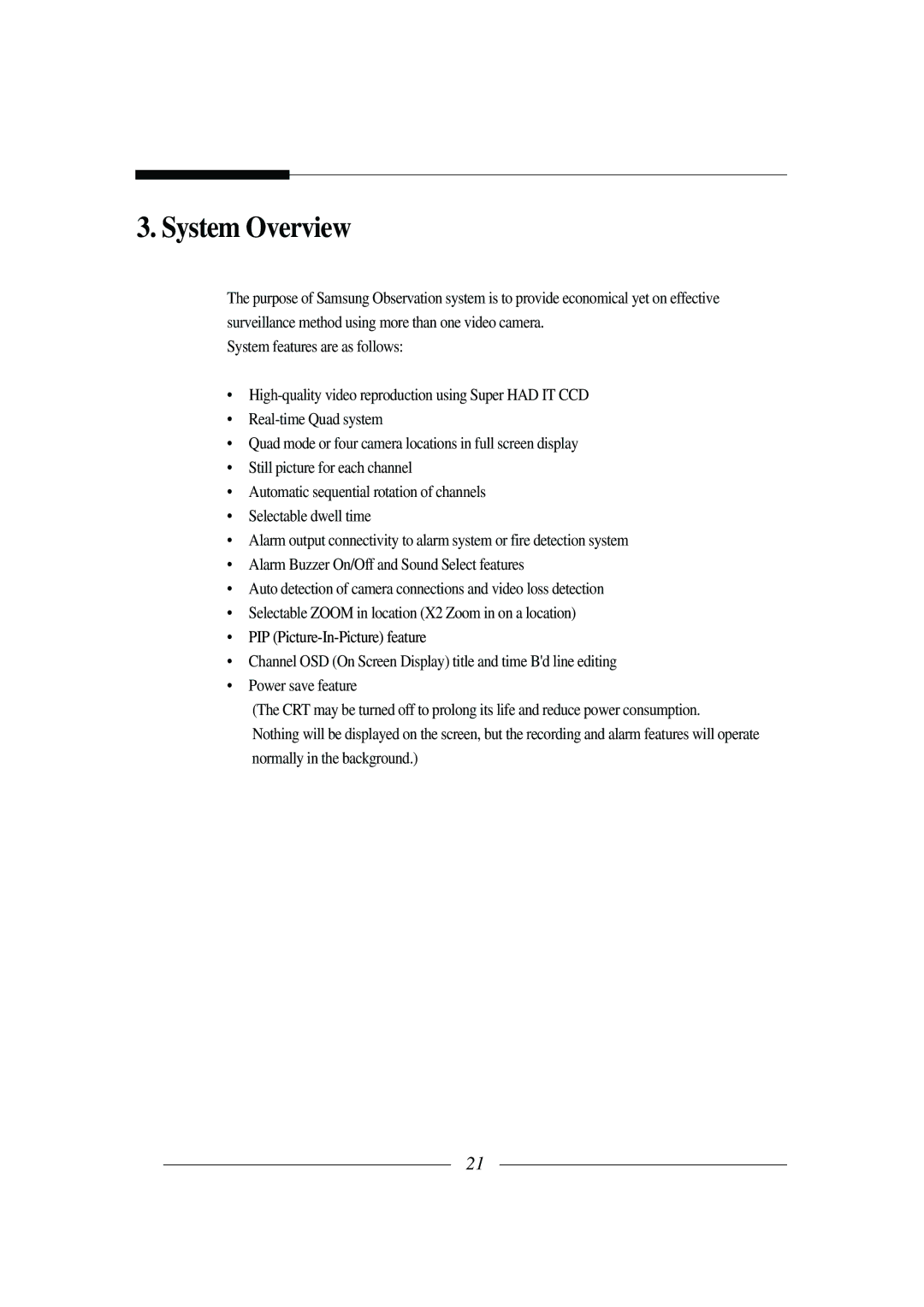 Samsung SSC-21 installation manual System Overview 