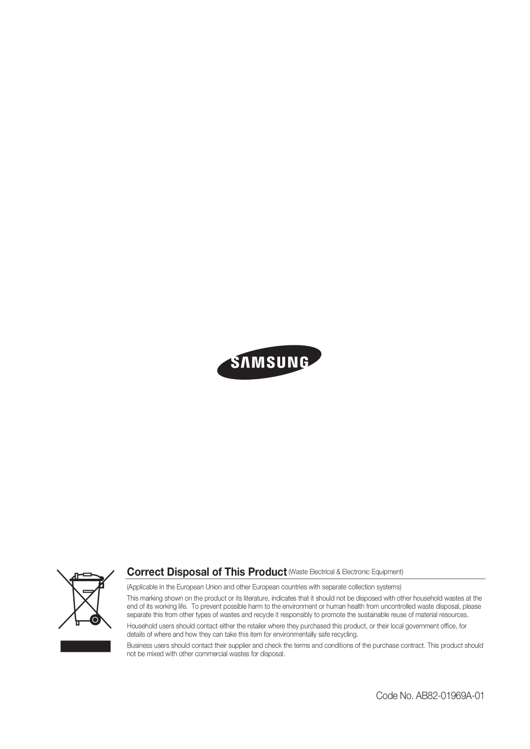 Samsung SSC-5000 user manual Code No. AB82-01969A-01 