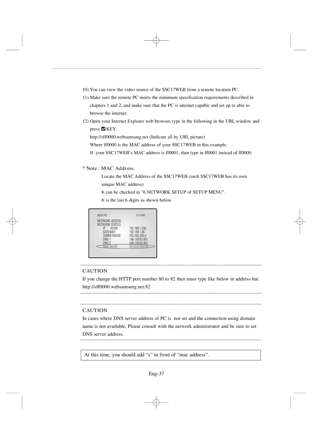 Samsung SSC17WEB manual 00306fff0000 