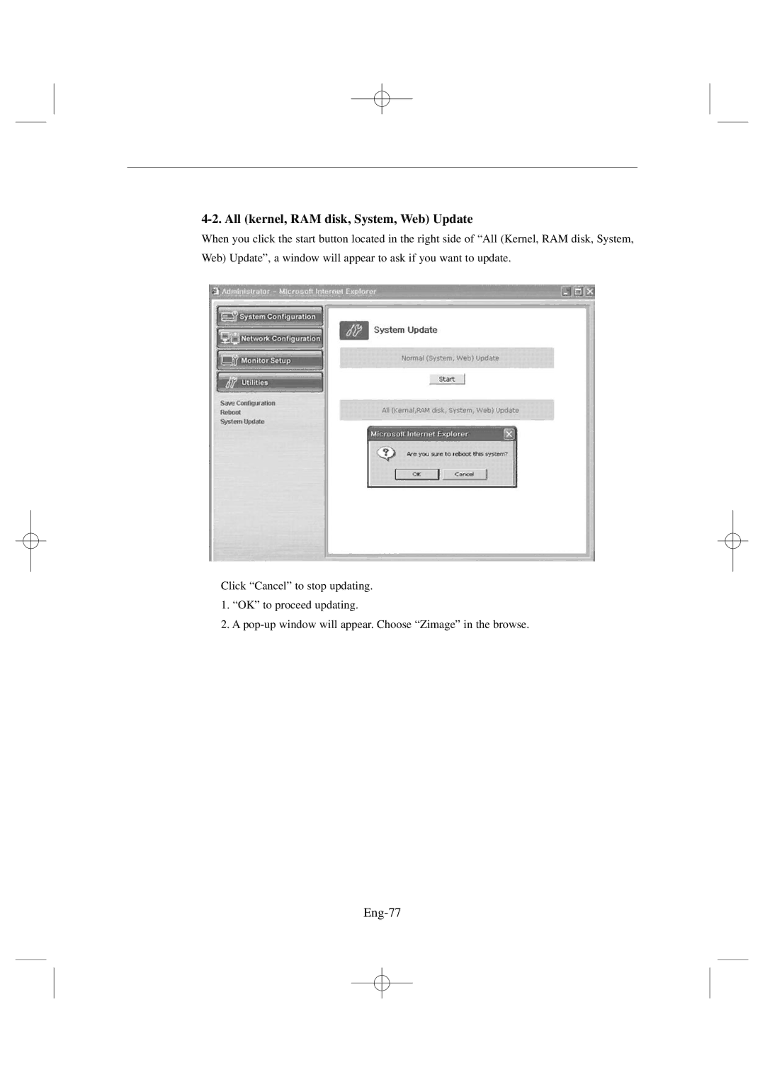 Samsung SSC17WEB manual All kernel, RAM disk, System, Web Update, Eng-77 