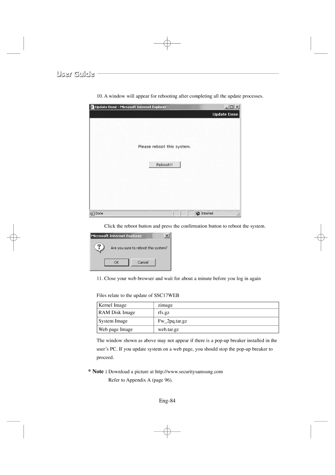 Samsung SSC17WEB manual Eng-84 