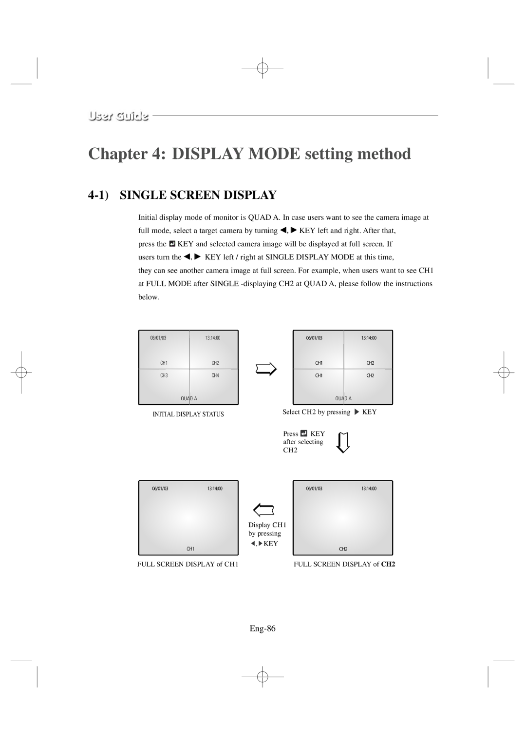 Samsung SSC17WEB manual Display Mode setting method, Eng-86 