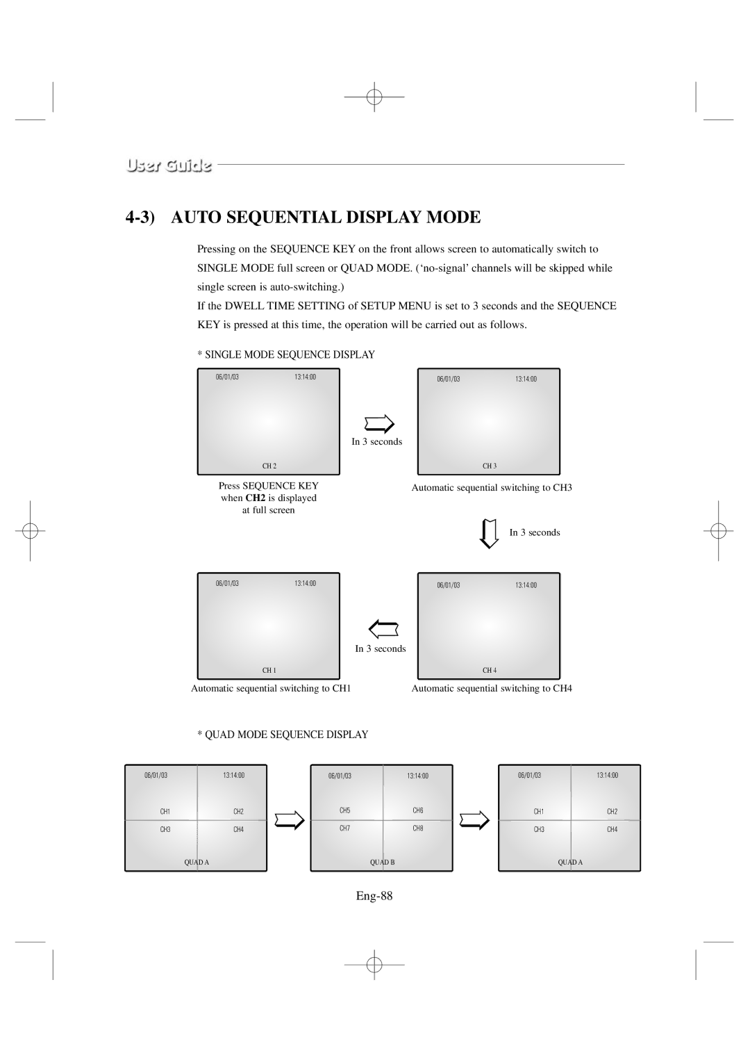 Samsung SSC17WEB manual Auto Sequential Display Mode, Eng-88 