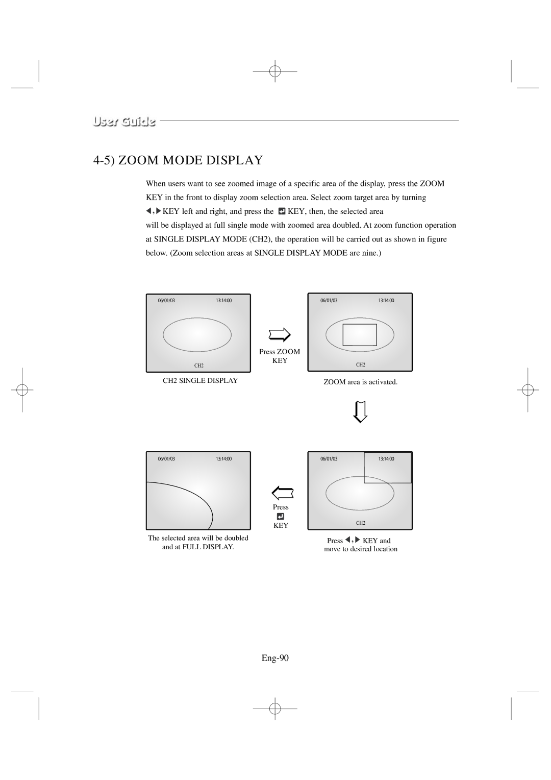 Samsung SSC17WEB manual Zoom Mode Display, Eng-90 