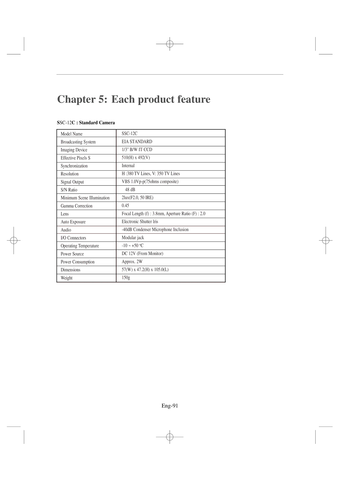 Samsung SSC17WEB manual Each product feature, Eng-91 