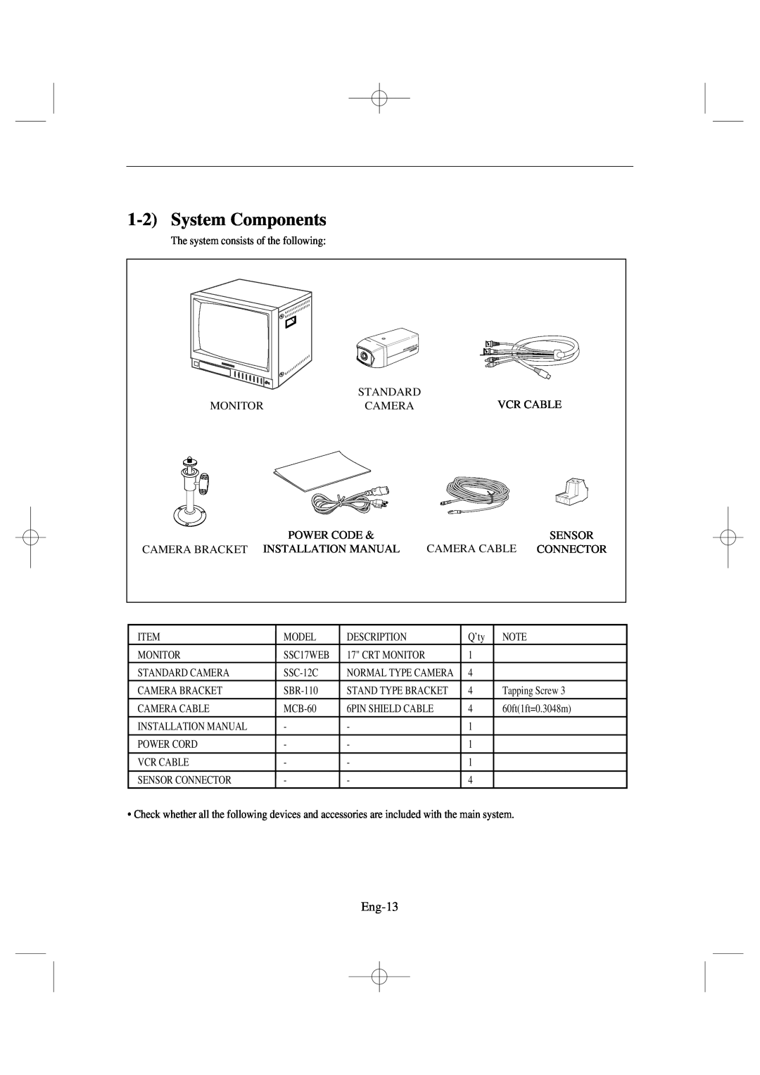 Samsung SSC17WEB manual 1-2System Components, Eng-13 