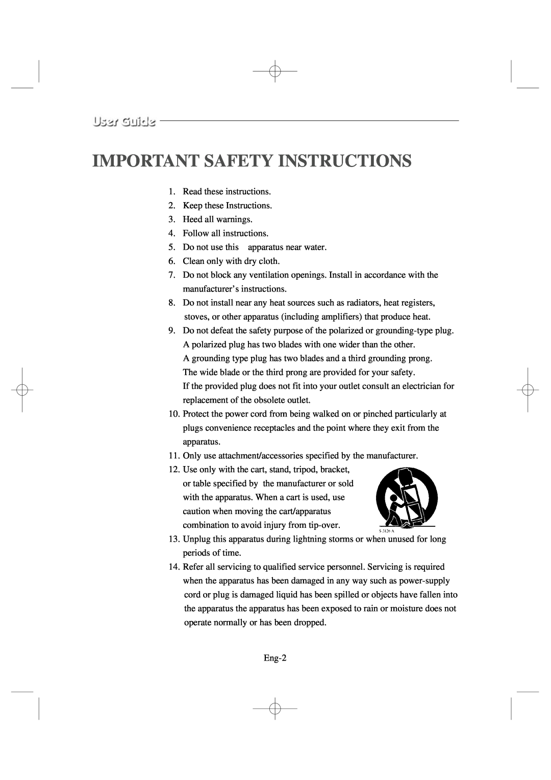Samsung SSC17WEB manual Important Safety Instructions 