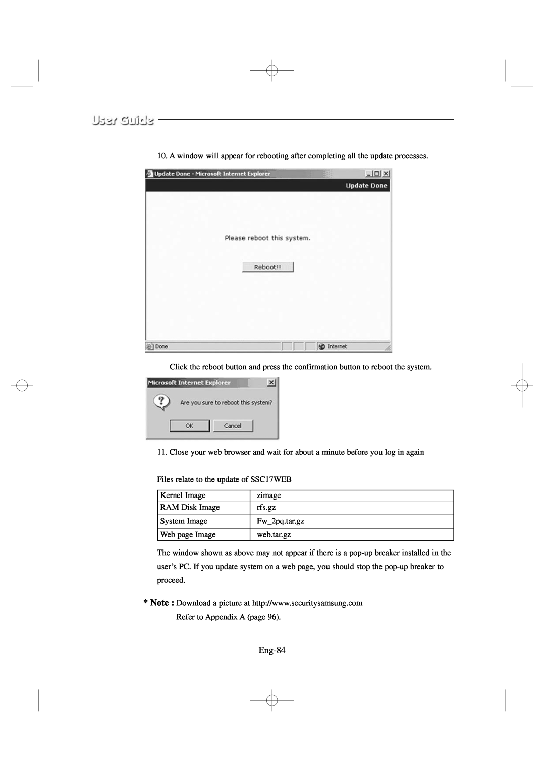 Samsung SSC17WEB manual Eng-84 