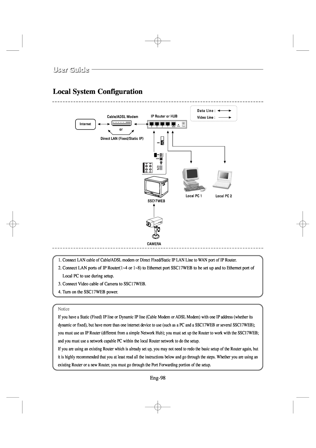Samsung SSC17WEB manual Local System Configuration, Eng-98 